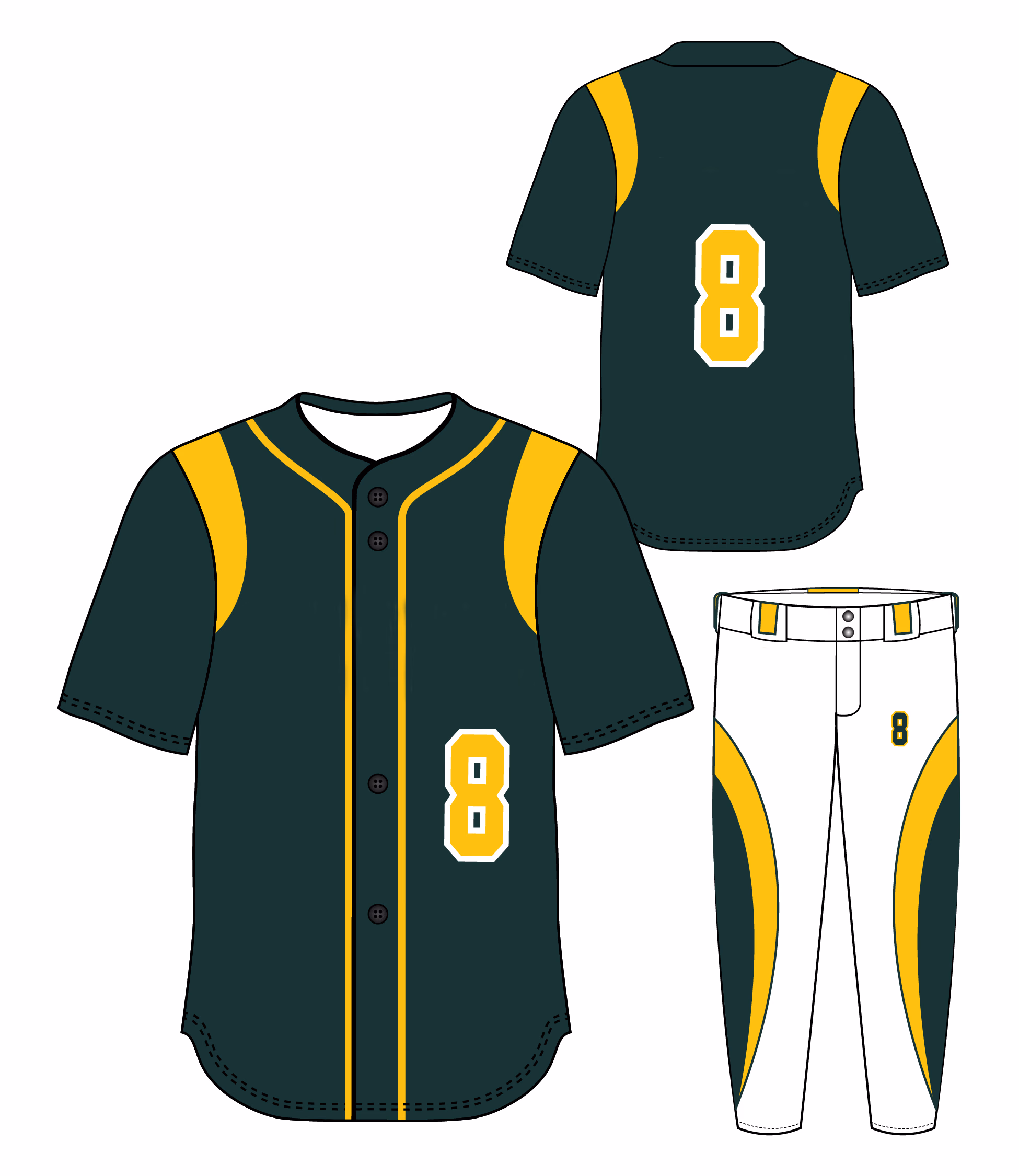 Baseball League Uniforms manufactured by Alayki International, custom baseball apparel