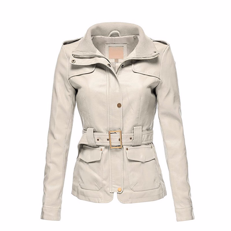 Black Collarless Women’s Leather Jackets, manufactured by Alayki International, custom leather jacket