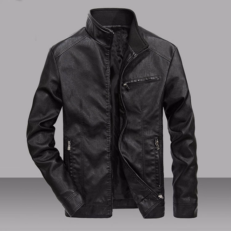 Black Padded Men’s Leather Jackets, manufactured by Alayki International, custom leather jacket