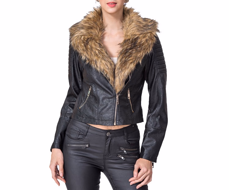 Black Padded Women’s Leather Jackets, manufactured by Alayki International, custom leather jacket