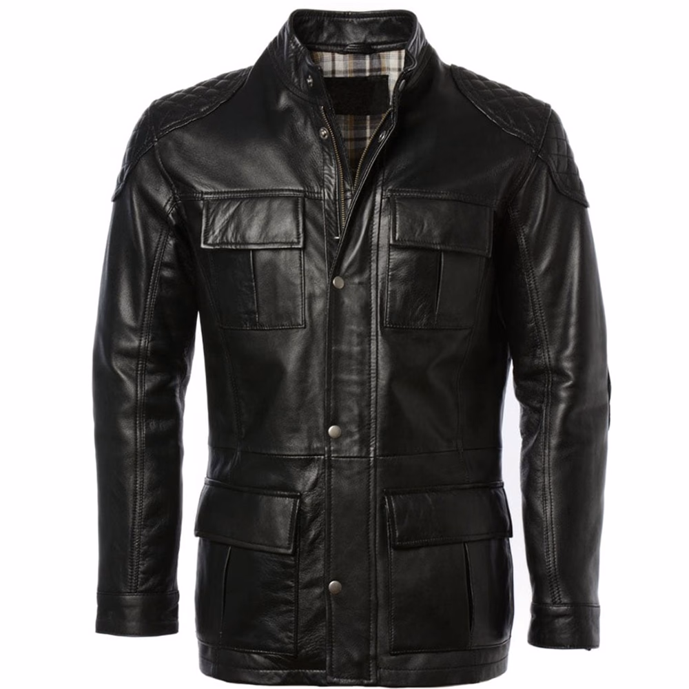 Black Quilted Men’s Fashion Leather Jackets, manufactured by Alayki International, custom leather jacket
