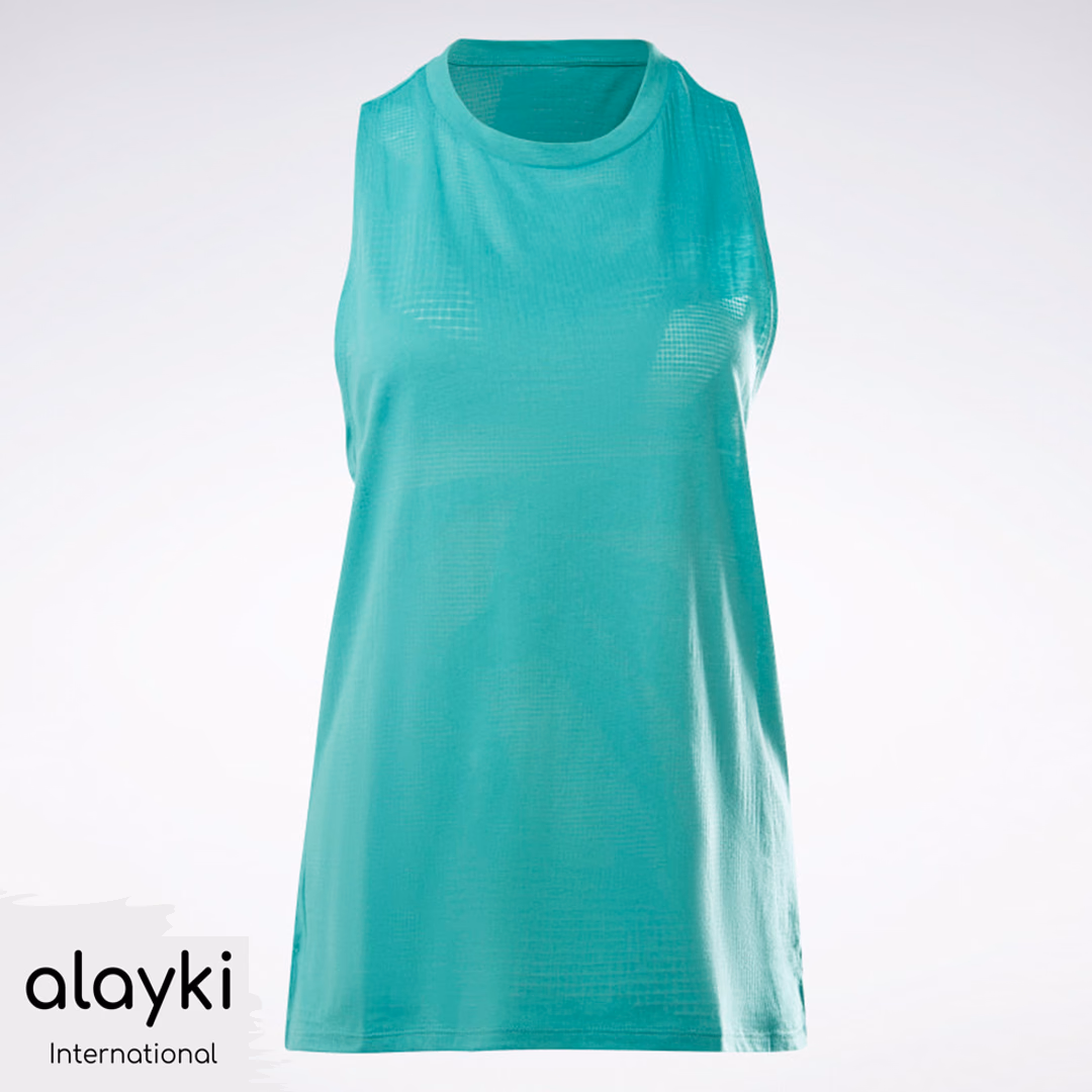 Black Scoop-Neck Women’s Tank Tops, manufactured by Alayki International, custom activewear