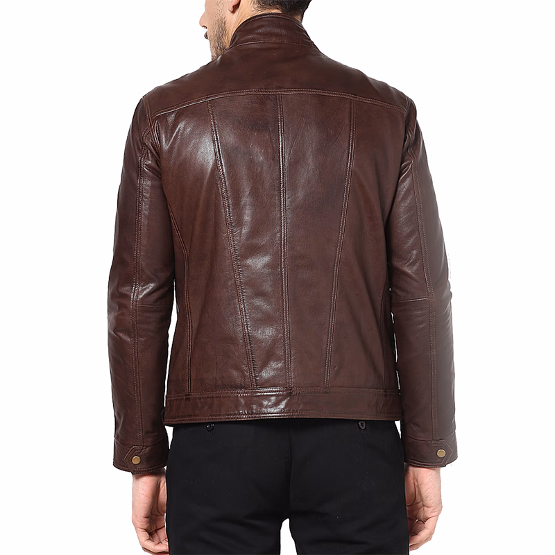 Brown Belted Men’s Leather Jackets, manufactured by Alayki International, custom leather jacket