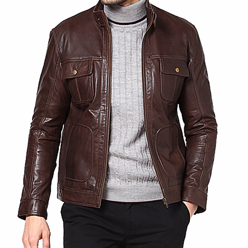Brown Bomber Men’s Leather Jackets, manufactured by Alayki International, custom leather jacket