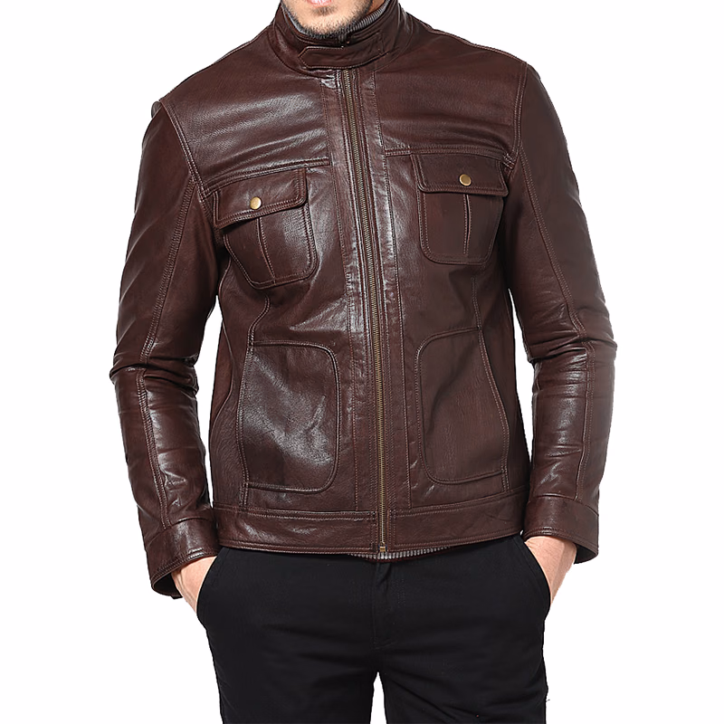 Brown Cafe Racer Men’s Leather Jackets, manufactured by Alayki International, custom leather jacket