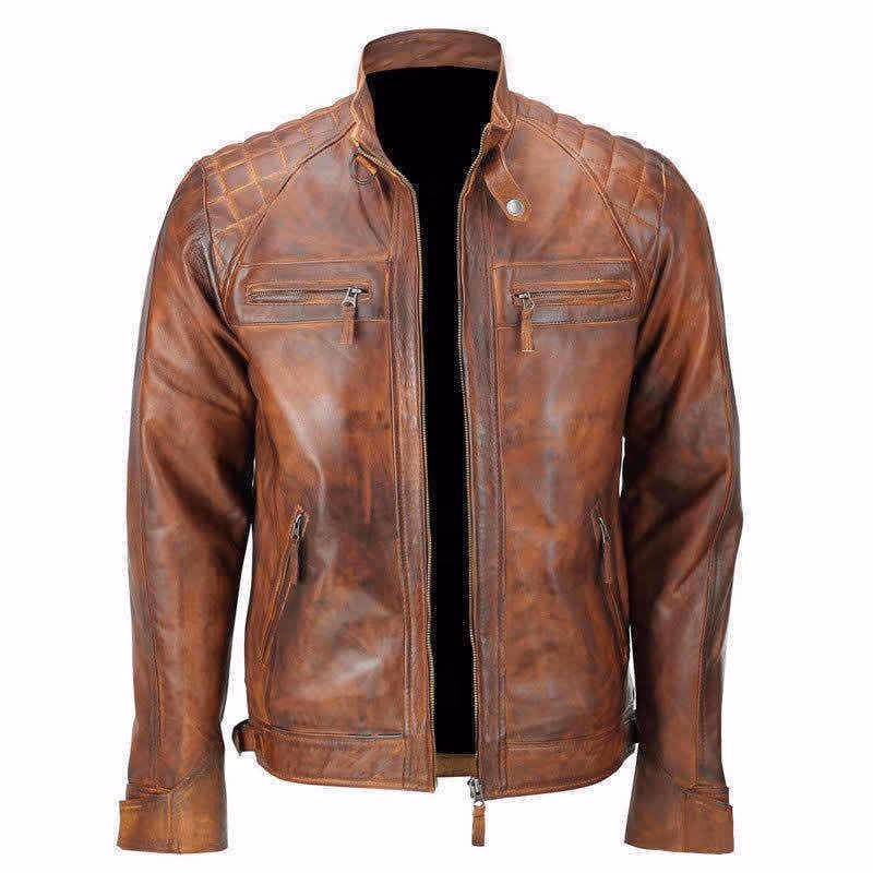 Brown Classic Men’s Leather Jackets, manufactured by Alayki International, custom leather jacket