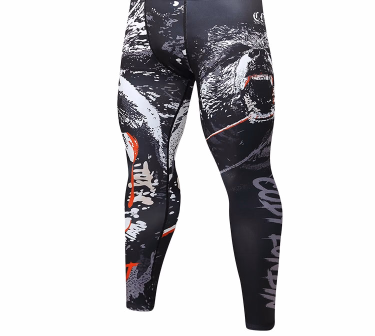 Brown Men’s Leggings, manufactured by Alayki International, custom activewear