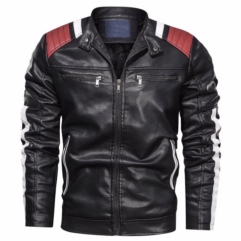 Brown Snap-Collar Men’s Leather Jackets, manufactured by Alayki International, custom leather jacket