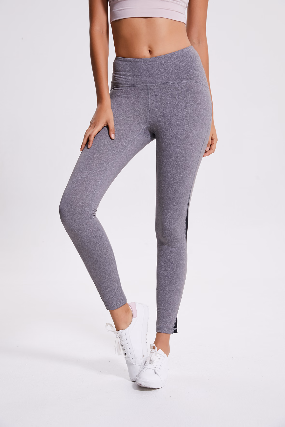 Charcoal Full-Length Women’s Leggings, manufactured by Alayki International, custom activewear