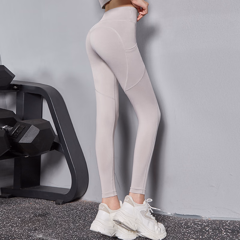 Grey Pocket Women’s Leggings, manufactured by Alayki International, custom activewear
