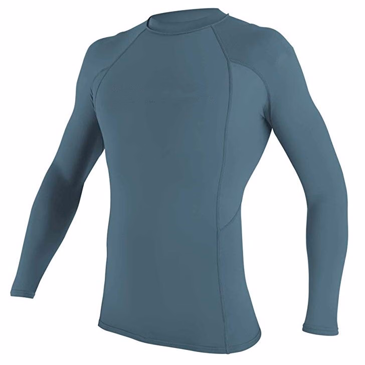 Grey Rashguards, manufactured by Alayki International, custom activewear