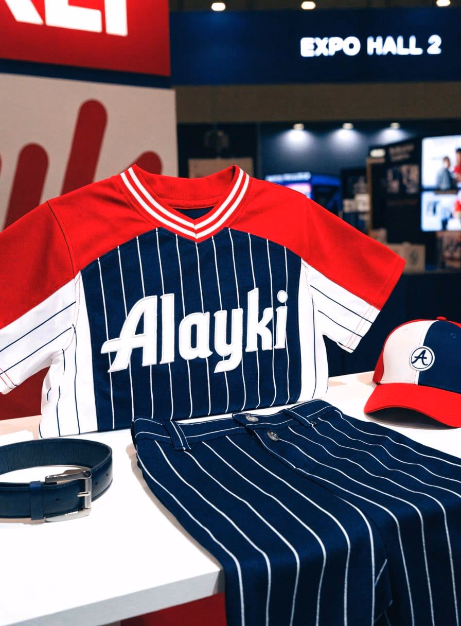 Custom Alayki baseball uniform, cap and belt manufactured by Alayki International