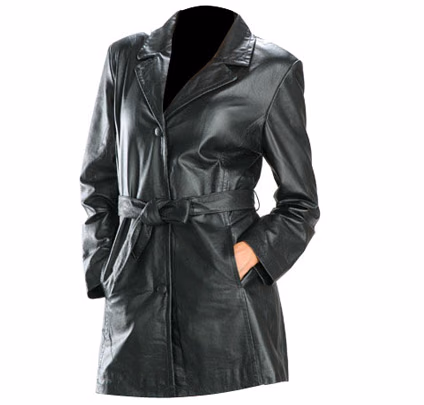 Navy Belted Women’s Leather Jackets, manufactured by Alayki International, custom leather jacket
