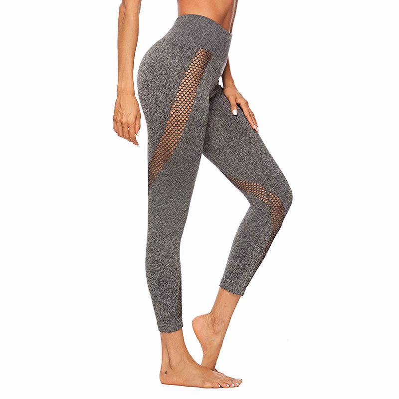 Navy Mesh Panel Women’s Leggings, manufactured by Alayki International, custom activewear