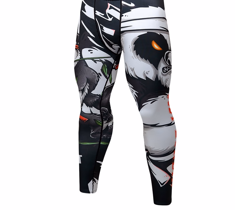 Orange Men’s Leggings, manufactured by Alayki International, custom activewear