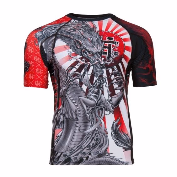 Screen Printed Rashguards, manufactured by Alayki International, custom activewear