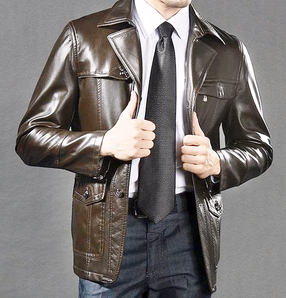 Snap-Collar Men’s Leather Jackets, manufactured by Alayki International, custom leather jacket