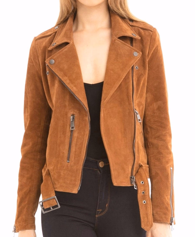 Tan Suede Women’s Leather Jackets, manufactured by Alayki International, custom leather jacket