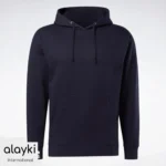 Alayki Navy Blue Pullover Hoodie for Men | Eyelet Drawstring Soft Knit Finish AMHD004