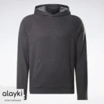 Alayki Heather Grey Pullover Hoodie for Men | Raglan Sleeves Smooth Stretch Finish AMHD005