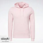 Alayki Pink Pullover Hoodie for Men | Kangaroo Pocket Soft Knit Finish AMHD008