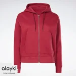 Alayki Red Full-Zip Hoodie for Women | Front Zip Closure Soft Knit Finish AWHD002