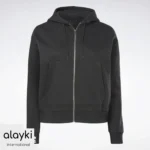 Alayki Black Full-Zip Hoodie for Women | Front Zip Closure Soft Knit Finish AWHD003