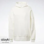 Alayki Ivory Oversized Pullover Hoodie for Women | Dropped Shoulder Soft Knit Finish AWHD004