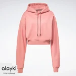 Alayki Coral Cropped Hoodie for Women | Drawstring Hood Soft Knit Finish AWHD006