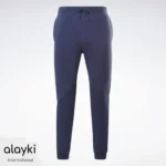 Alayki Navy Blue Gym Jogger Pants for Men | with Side Pockets Brushed Knit Look AMPJ010