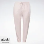 Alayki Blush Pink Gym Jogger Pants for Women | Tapered Ribbed-Cuff Soft Knit Finish AWPJ005
