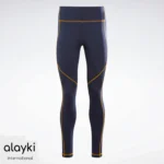 Alayki Navy Blue Leggings for Women | with Contrast Stitching Smooth Stretch Finish AWLT003