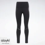 Alayki Black Leggings with Mesh-Panel Detail for Women | Smooth Stretch Finish Gym Tights AWLT005
