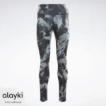 Alayki Black and Grey Marble Print Leggings for Women | Soft Knit Finish Gym Tights AWLT014