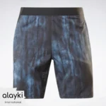 Alayki Black and Blue Tie-Dye Print Shorts for Men | Contrast Waistband Lightweight Woven Finish AMST007
