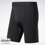 Alayki Black Compression Shorts for Men | Side Seam Paneling Smooth Stretch Finish AMST008