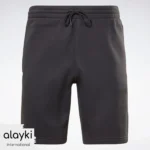 Alayki Charcoal Grey Drawstring Shorts for Men | Elastic Ribbed Waistband Brushed Knit Look AMST009