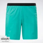 Alayki Teal Woven Shorts for Men | Contrast Black Waistband Lightweight Woven Finish AMST011