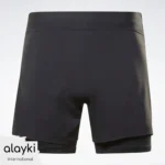 Alayki Black Layered Shorts for Men | Built-In Liner Smooth Stretch Finish AMST015