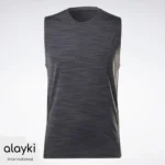 Alayki Charcoal Heather Tank Top for Men | Mesh Side Panels Soft Knit Finish AMTT001
