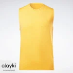 Alayki Golden Yellow Heather Tank Top for Men | Muscle Fit Soft Knit Finish AMTT002