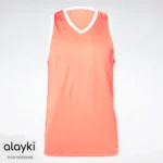Alayki Coral Tank Top for Men | Contrast V-Neck Trim Smooth Stretch Finish AMTT005