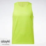 Alayki Neon Green Tank Top for Men | Mesh Side Panels Smooth Stretch Finish AMTT006