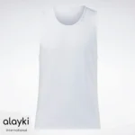 Alayki White Tank Top for Men | Round Neckline Smooth Stretch Finish AMTT007
