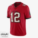 Alayki Red American Football Jersey for Men | Bold Number Graphic Mesh-Panel Finish SMAF102