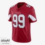 Alayki Red American Football Jersey for Men | Bold Number Graphic Smooth Stretch Finish SMAF108