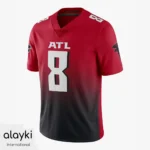 Alayki Red and Black Ombre American Football Jersey for Men | Fade Gradient Number Graphic Smooth Stretch Finish SMAF109