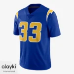Alayki Royal Blue American Football Jersey for Men | Lightning Bolt Shoulder Stripe Smooth Stretch Finish SMAF110