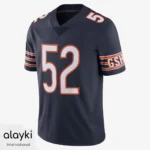 Alayki Navy Blue American Football Jersey for Men | Orange Striped Sleeve Bands Smooth Stretch Finish SMAF113