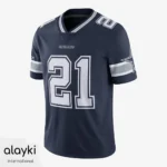 Alayki Navy Blue American Football Jersey for Men | Star Graphic Sleeve Stripe Smooth Stretch Finish SMAF114